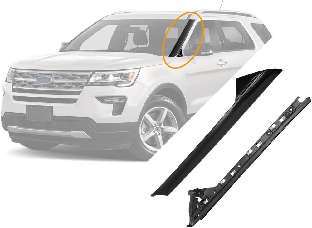 Windshield Trim Molding A-Pillar Set, Compatible with 2011-2019 Ford Explorer