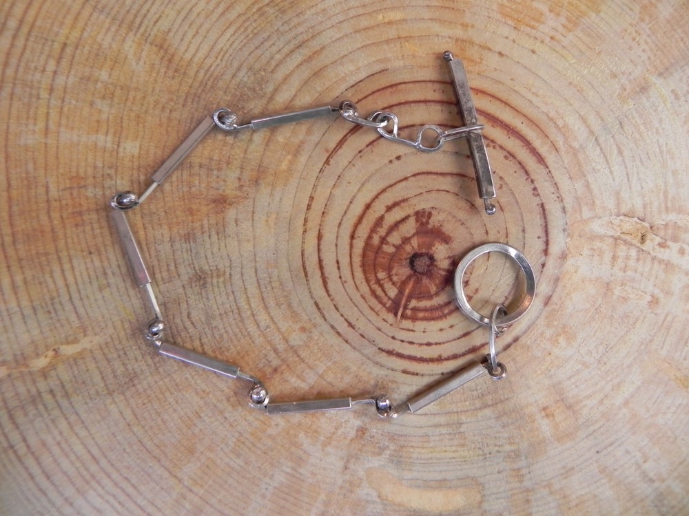Sterling Silver Rectangle link Necklace & Bracelet SET by CBG