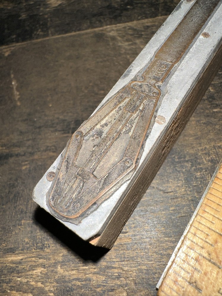Printing Block “ K & D Tool Co. Hand Tool “ Copper Face, Nice Details.