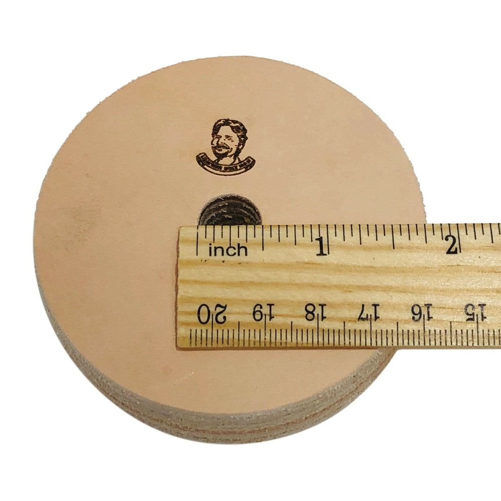 3" (3/4" Width) Leather Honing Wheel - Fits 1/2" Arbor - Buffing Compound Incl
