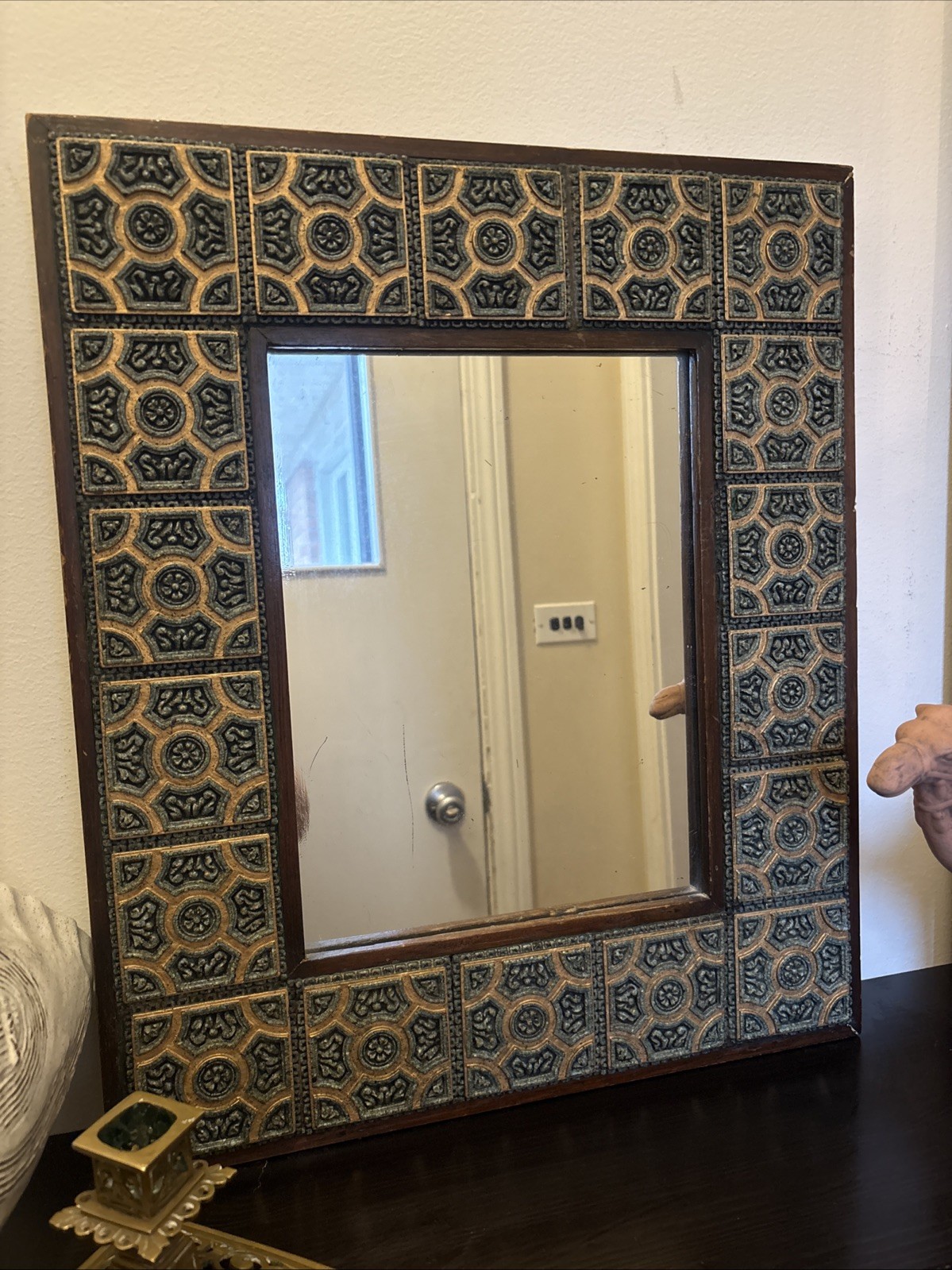 Vintage Mexican Mirror Industrias Creativas Creaciones Zarebski Hang On 20/17