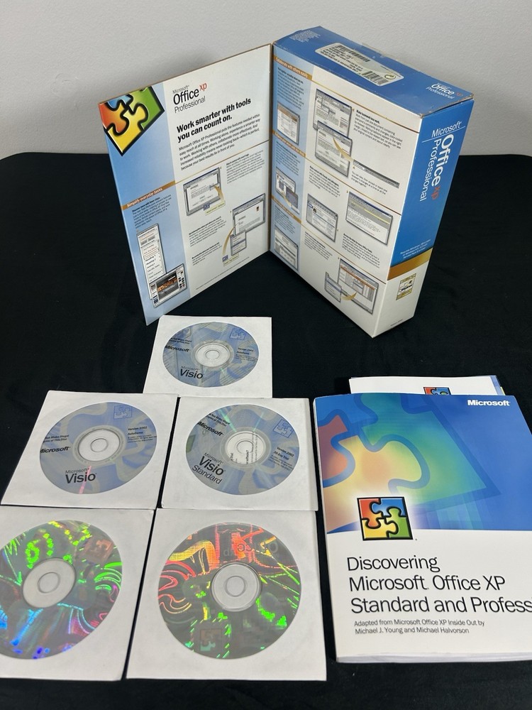 Microsoft Office XP Professional Version 2002 CD / Product Key Included 5 CDs