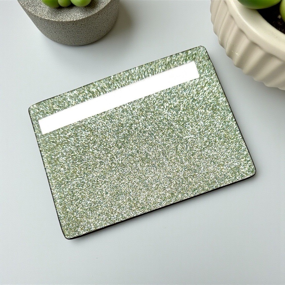 Kate Spade Kenzie Glitter Mixed MaterialsBoxed Small Slim Card Holder NWT NIB