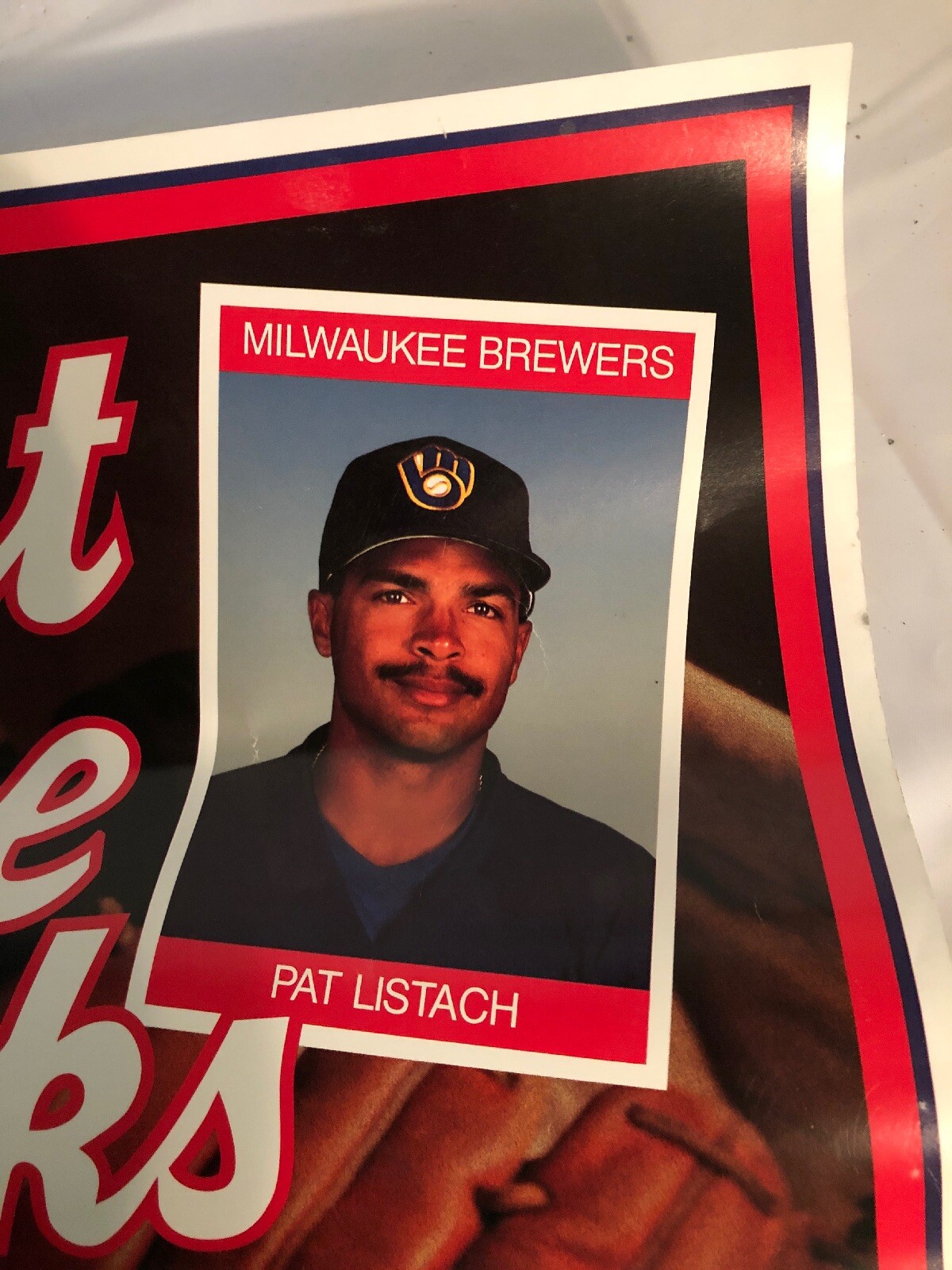 Vtg Milwaukee Brewers Robin Yount Pat Listach Hit The Books WEAC Poster. MLB