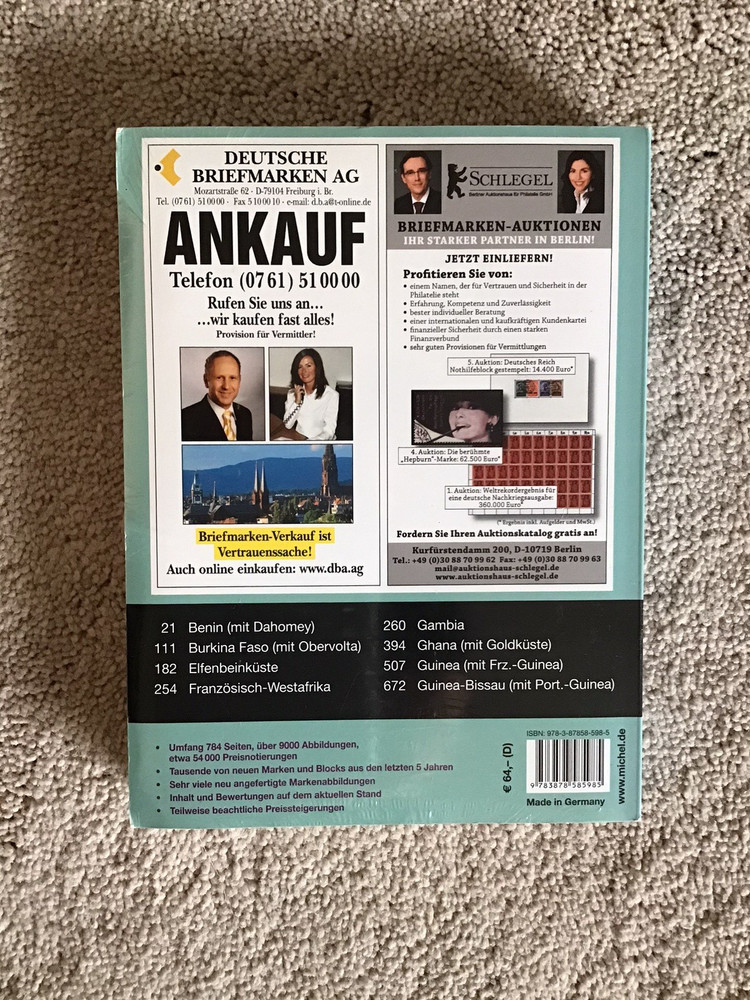 MICHEL Westafrika 2011 (A-G) Übersee-Katalog ÜK5 Part 1 Stamp Catalog NEW/SEALED
