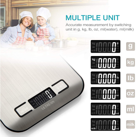Food Scale, Digital Kitchen Scale with LCD Display,6 Units and Tare Function