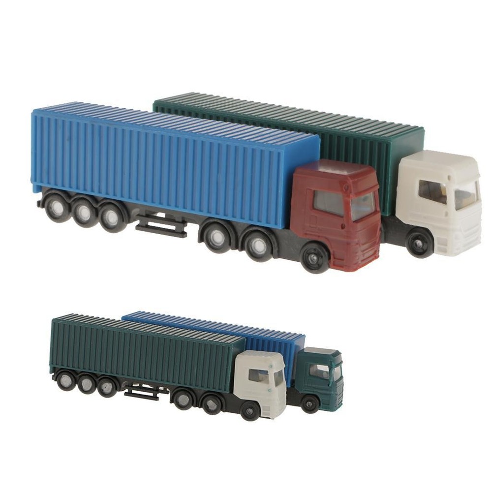 2 Pcs 1: 150 Scale Painted Model Container Cart Table