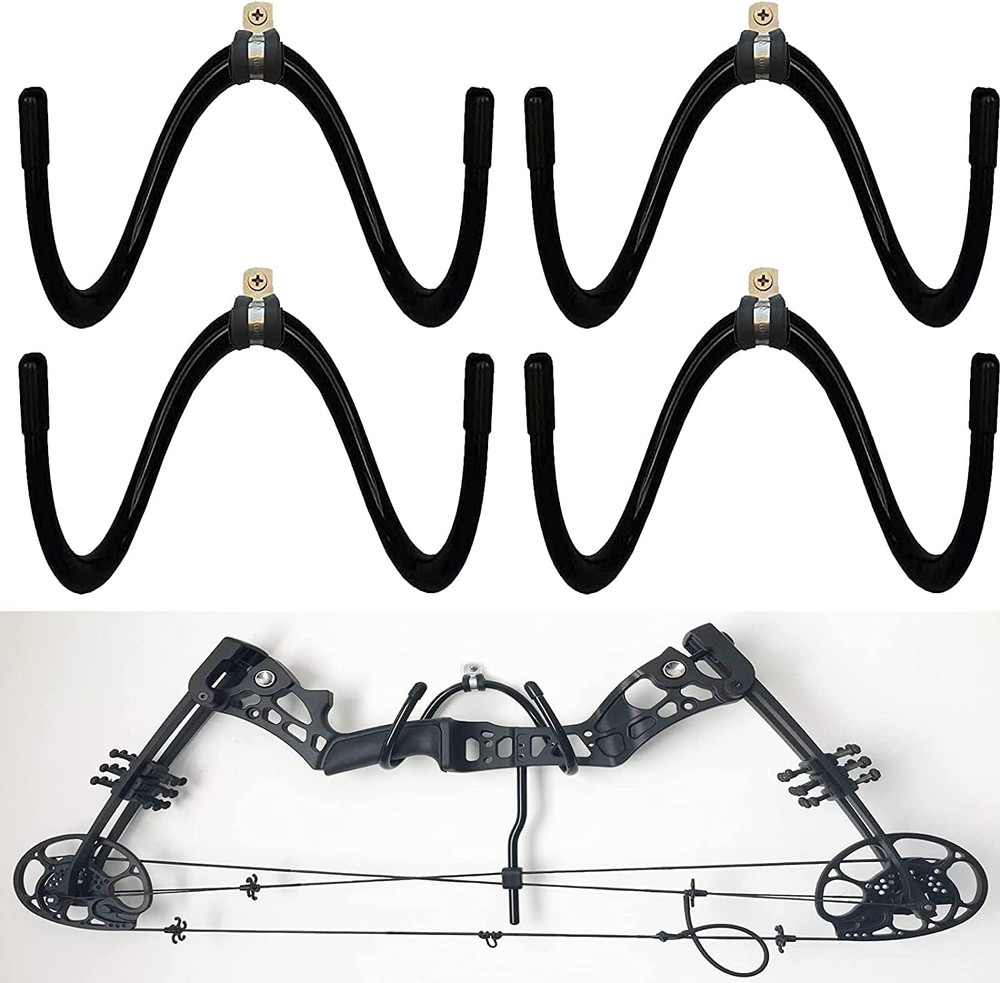 4 Pack Universal Bow Display Brackets Wall Hanger Hook Wall Mount Storage Rack T