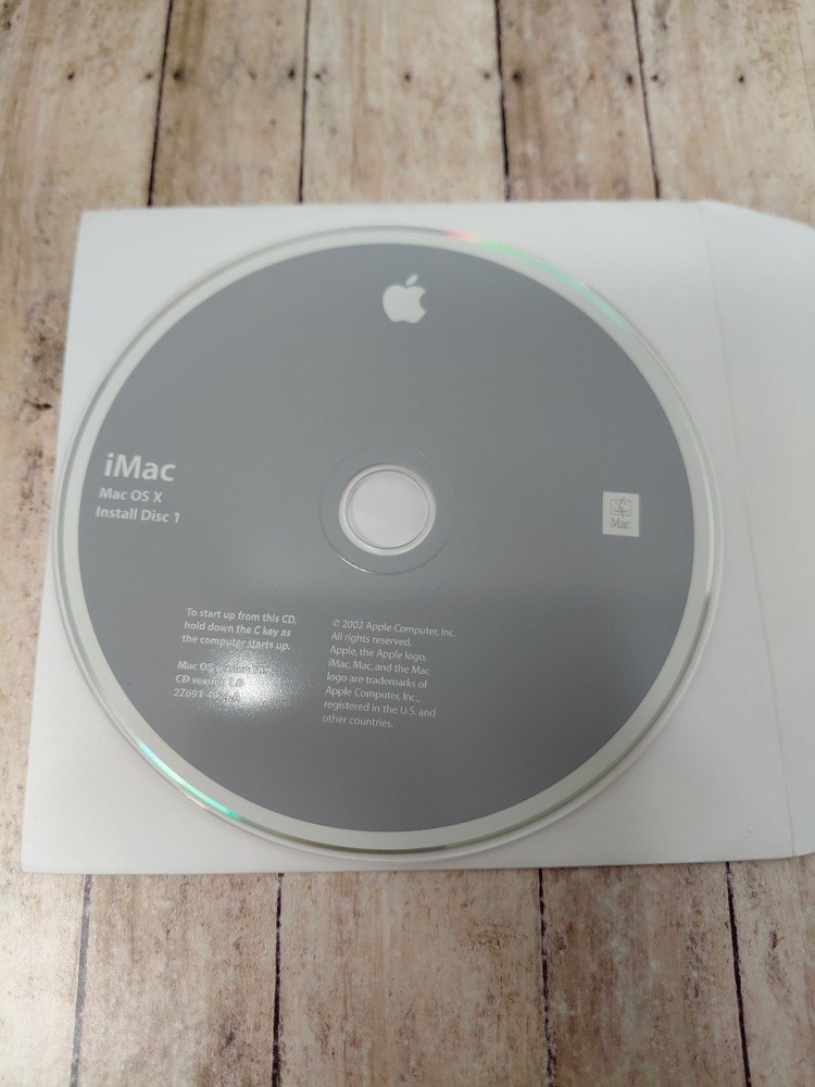 Apple iMac OS X Install Disc 1 & 2 Version 10.2, 2002