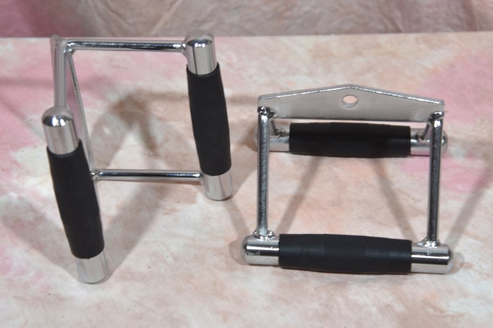 2-Double D Row Handle Cable Attachment for Weight Workout Home Gym