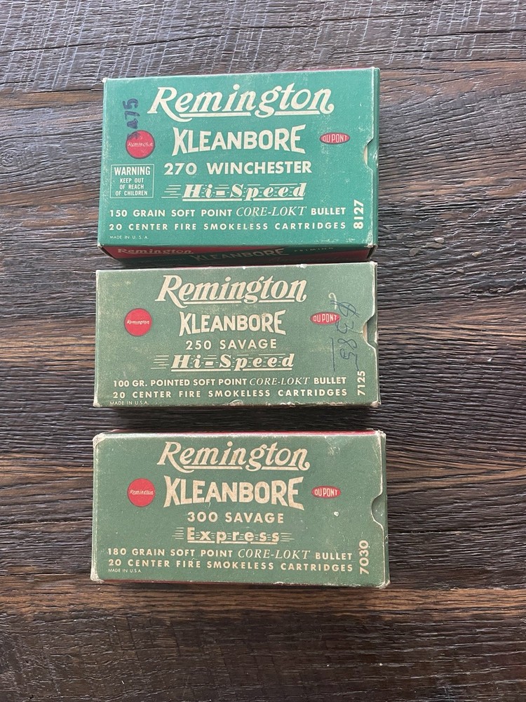 Three Vintage Empty Remington Kleenbore Ammo Boxes
