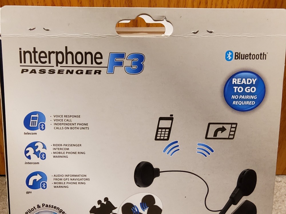 Interphone F3 Passenger Intercom Bluetooth Phone Connect Pilot Passenger System