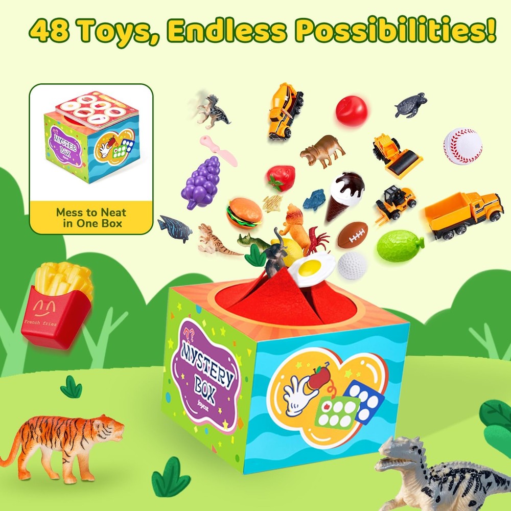 JoyCat Sorting Toys for Toddlers – Sensory Play Box with 48 Sorting Objects, Mon