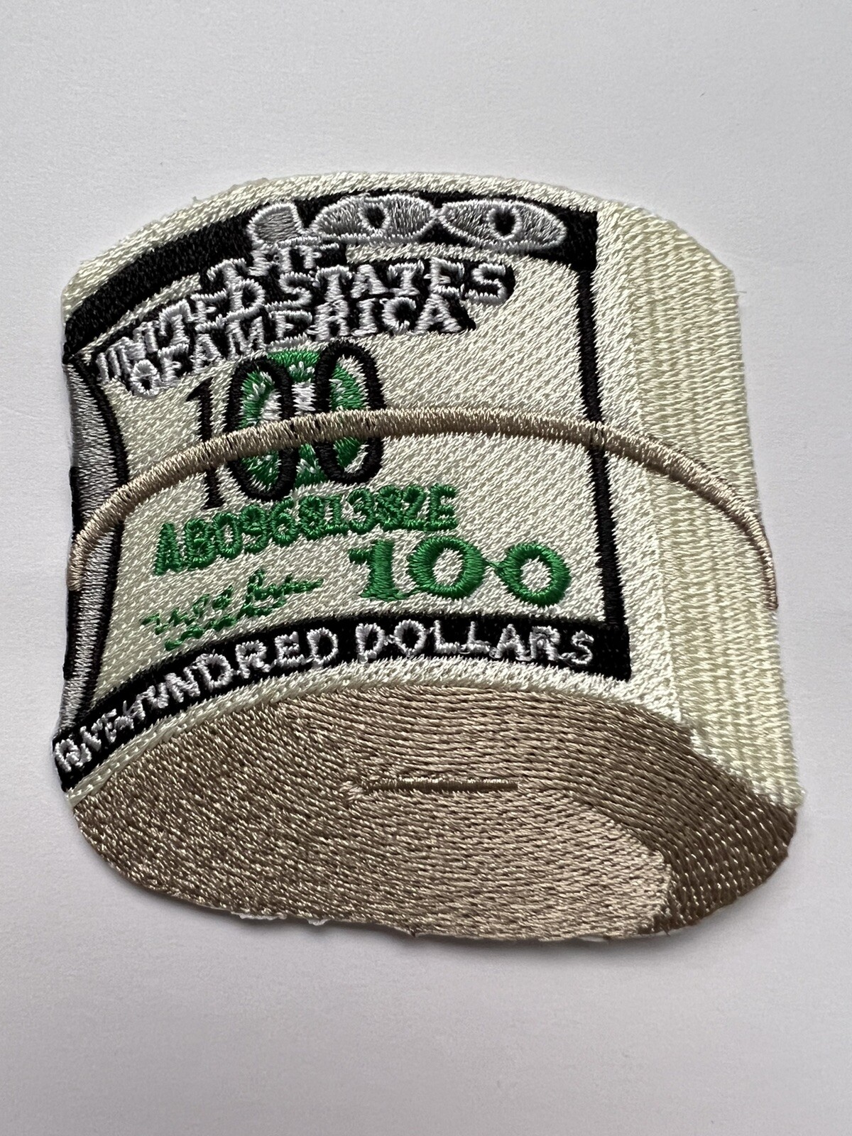 Roll of 100 Dollar Bills Iron On Money Patch 3x3 Inches