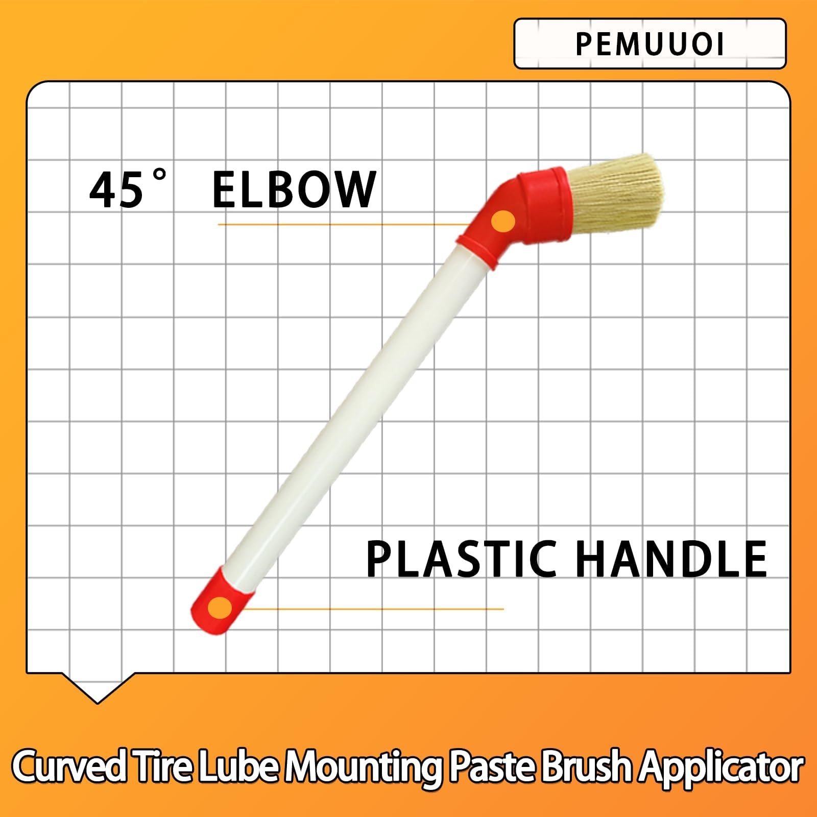 Tire Lube Brush Applicator Swab (4-Pack),11" Plastic Handle and 45° 11, 2025