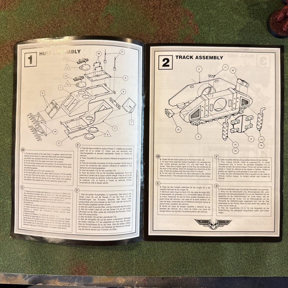 Space Marine Rhino Assembly Instructions