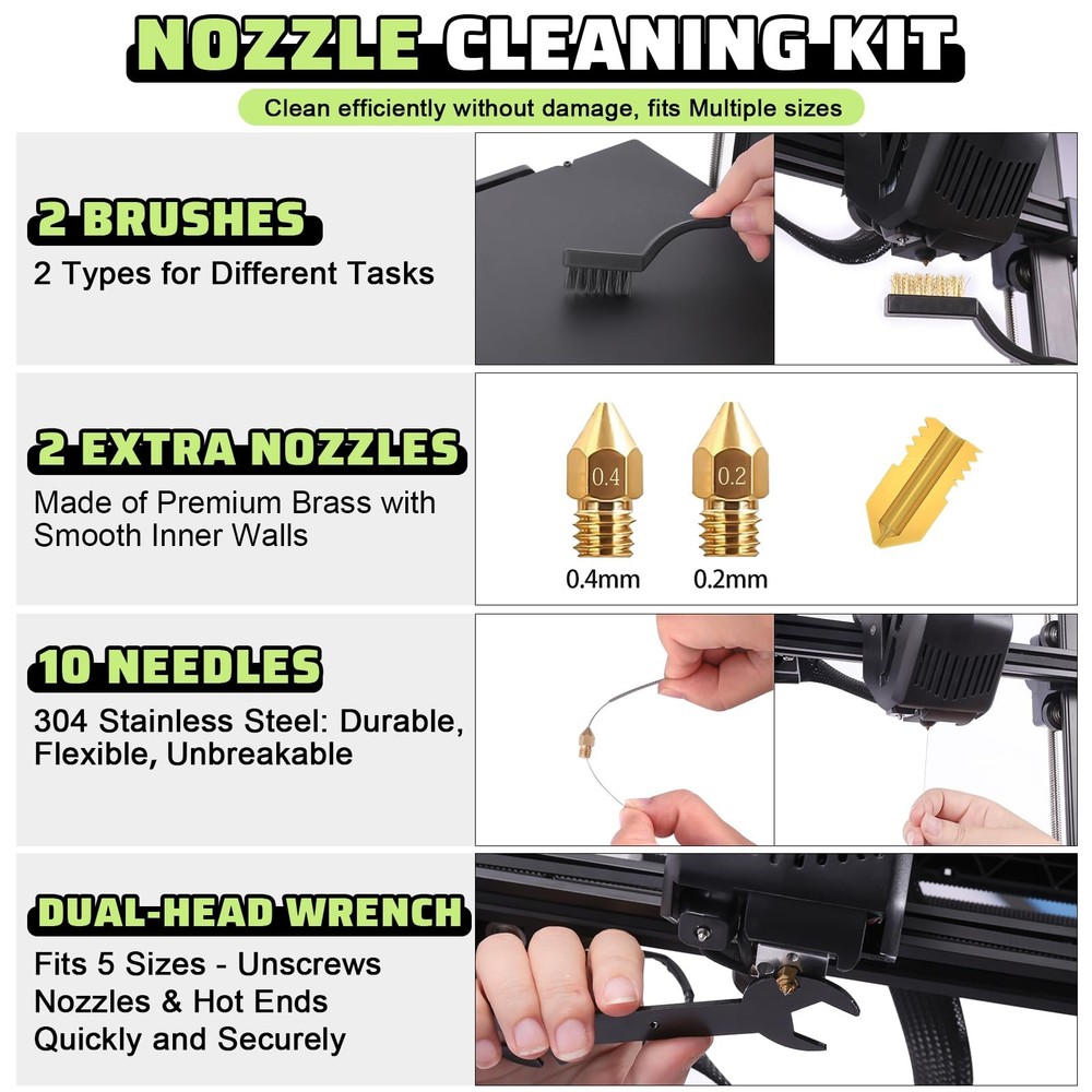 3D Printer Tools Kit, 34pcs Accessories for All FDM/SLA Black