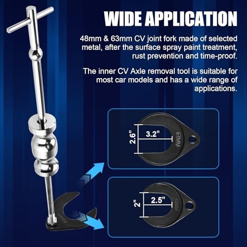Inner CV Axle Puller Tool with 5/8"-18 Slide Hammer, Slide Hammer Puller Set