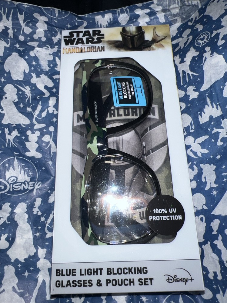 Disney STAR WARS MANDALORIAN BLUE LIGHT BLOCKING GLASSES & POUCH SET