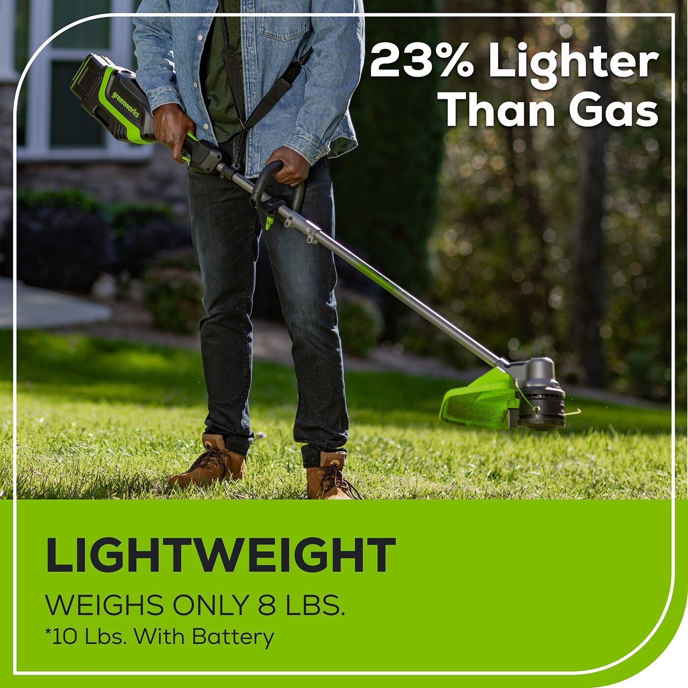 Greenworks 80V 17-inch String Trimmer (Brushless) with 2Ah Battery and Charger