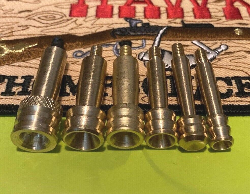 🦅 Muzzleloader Solid Brass Jags 58, 54, 50, 45, 40 or 32 Calibers 10-32 Threads