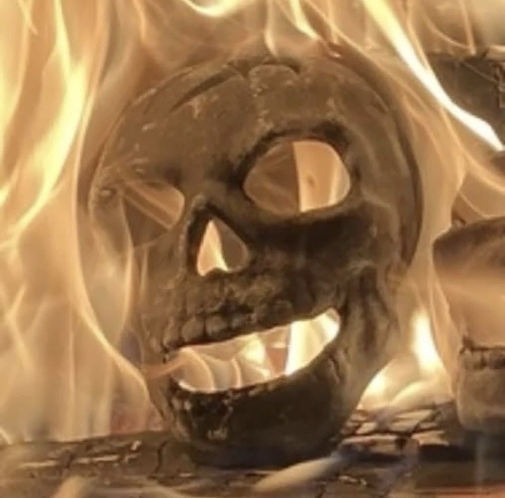 2pcs Refractory Materials Fireproof Imitated Human Fire Pit Skulls Gas Log fo...