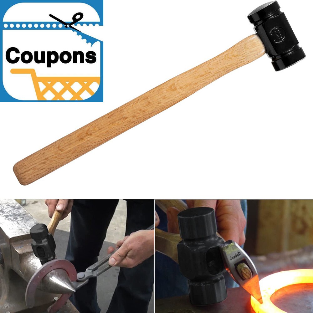 61B 36 OZ Blacksmith Farrier Rounding Hammer Tool For Blacksmithing Forging