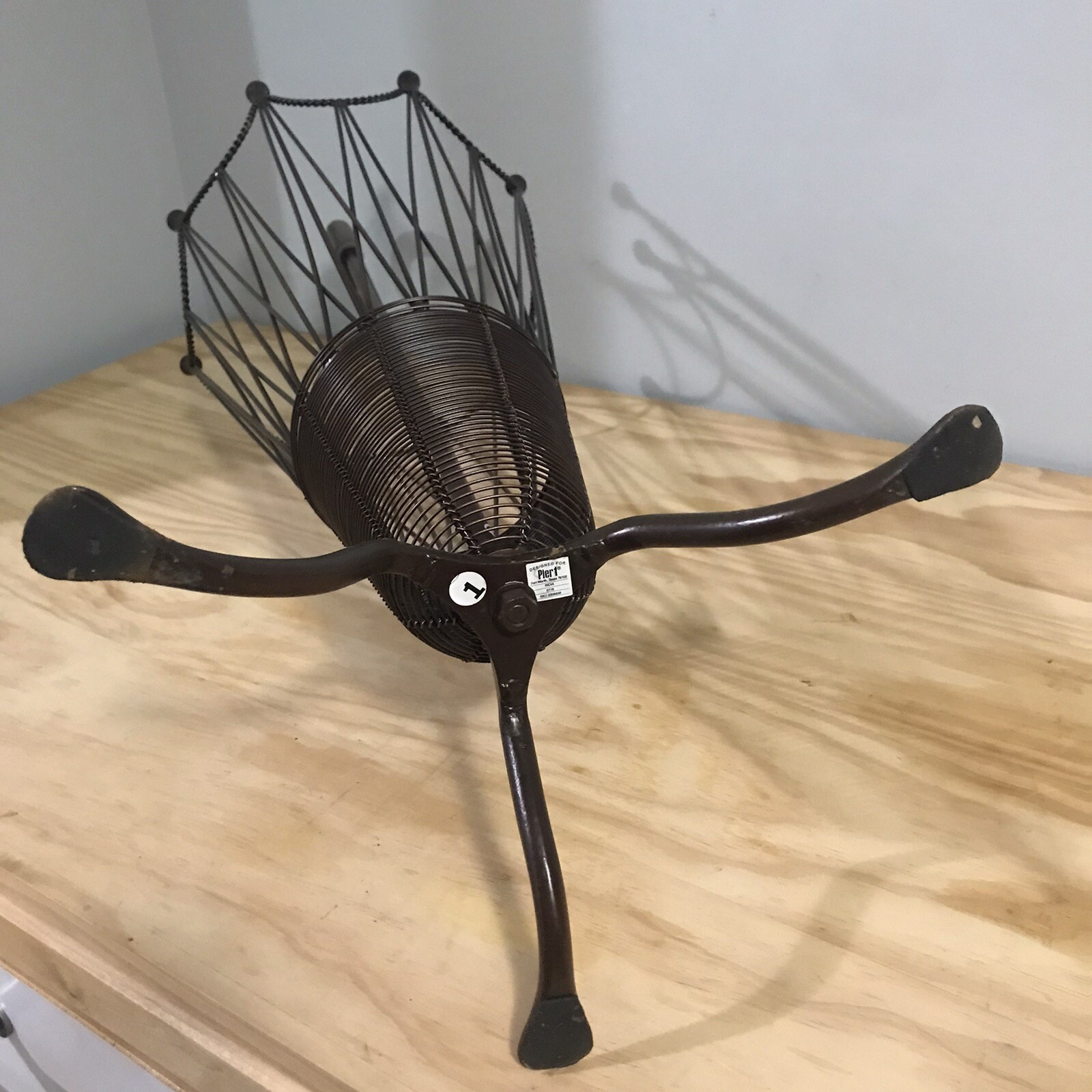 Umbrella Stand Umbrella Shaped Holder Metal wire wood handle 31” Pier 1