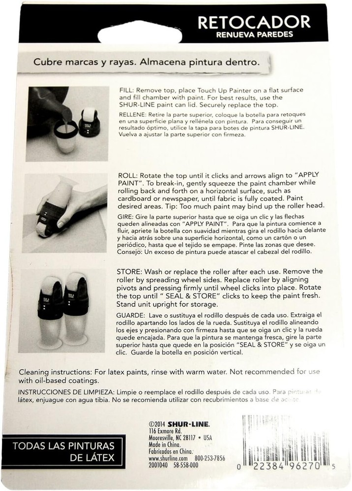 Versatile Water-Based Touch Up Painter with Fabric Roller - 350 sq ft Coverage