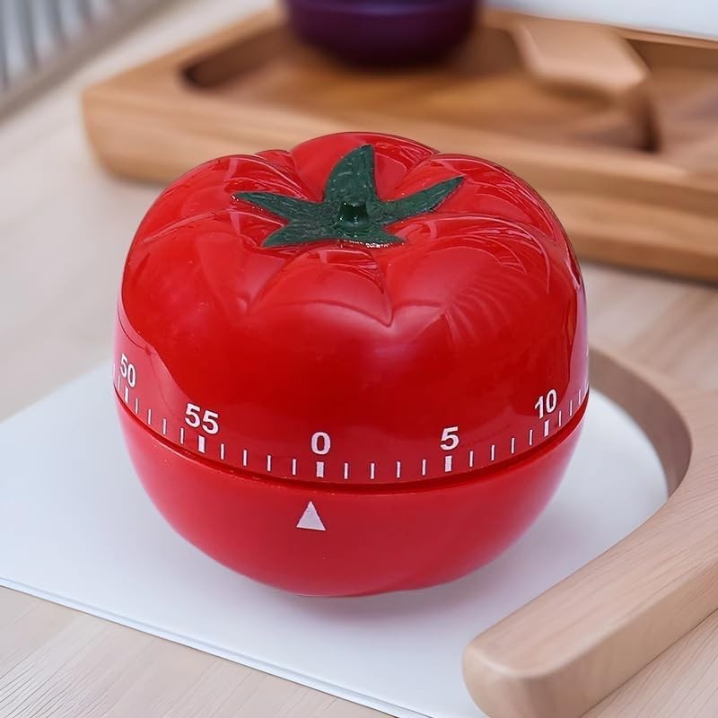 Charming Red & White 60-Minute Mechanical Kitchen Timer - No Batteries Needed