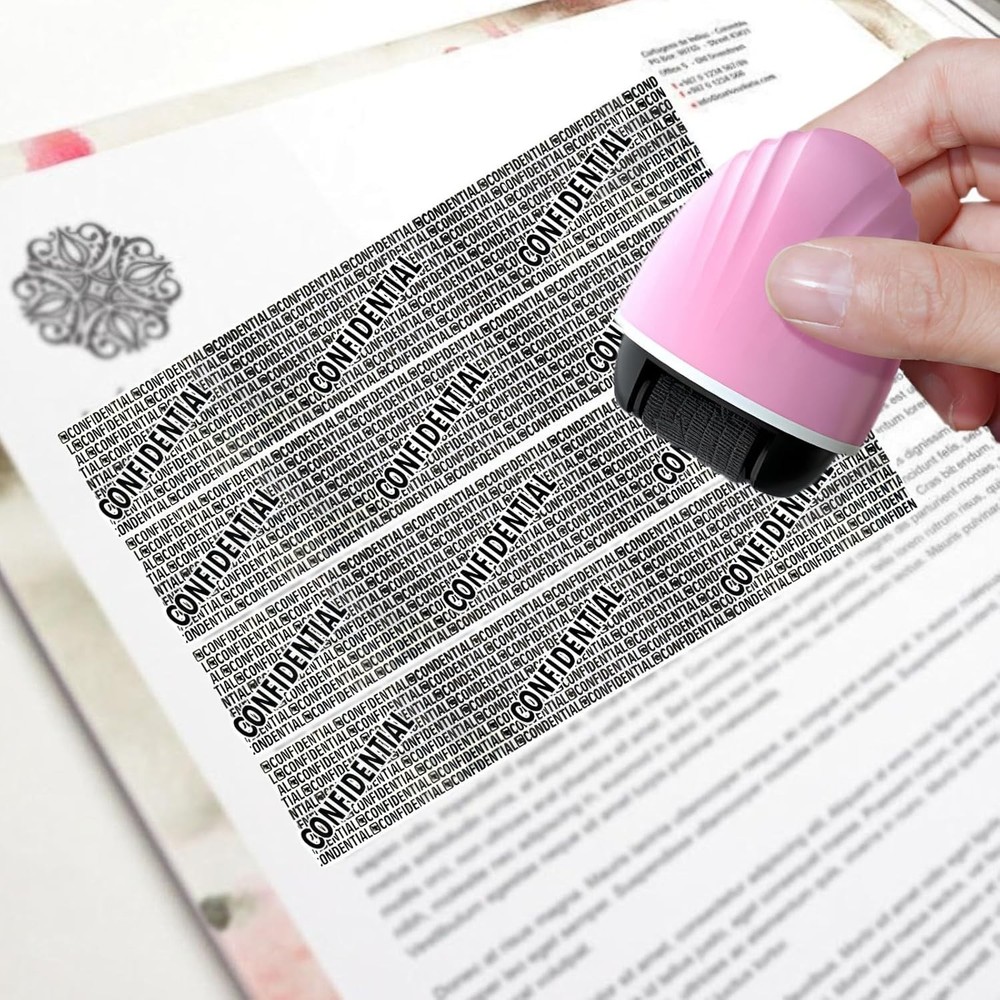 Identity Protector Roller, Social Security Card Protector, Confidential Stamp...