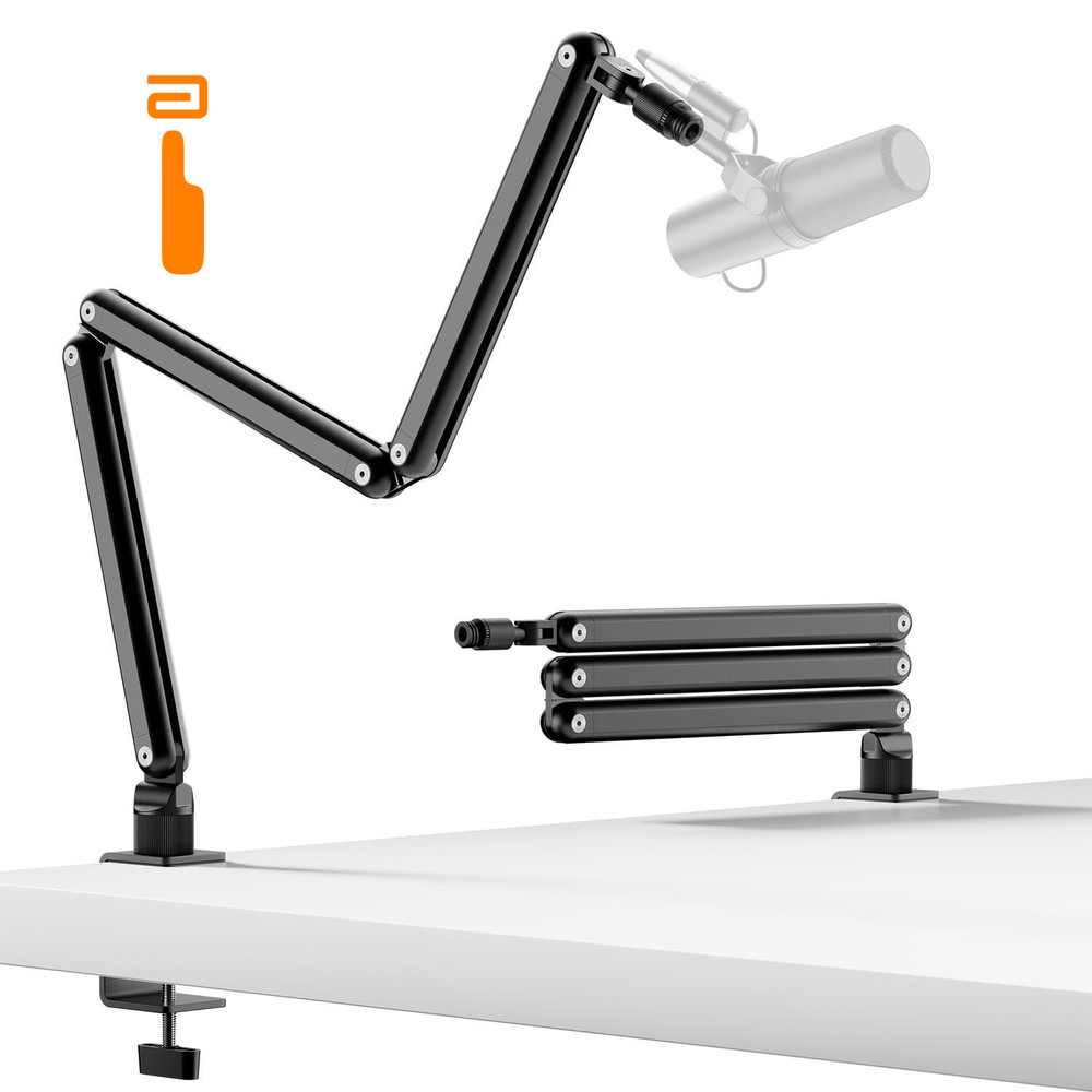 TODI Mic Arm for Lightweight Mics, Microphone Rotatable, Small, Black