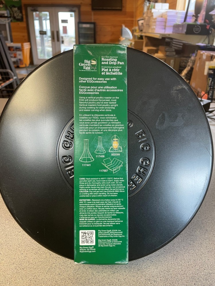 Green Egg Round Drip pan 10.5" diameter for grilling, baking, or roasting