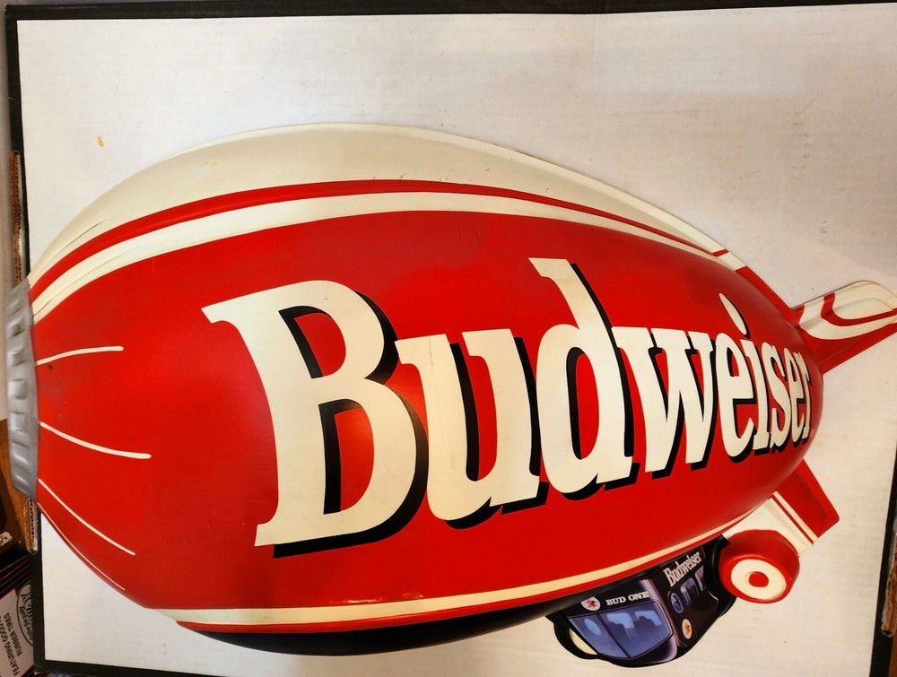 Budweiser Blimp Plastic Vacuform Sign Rare