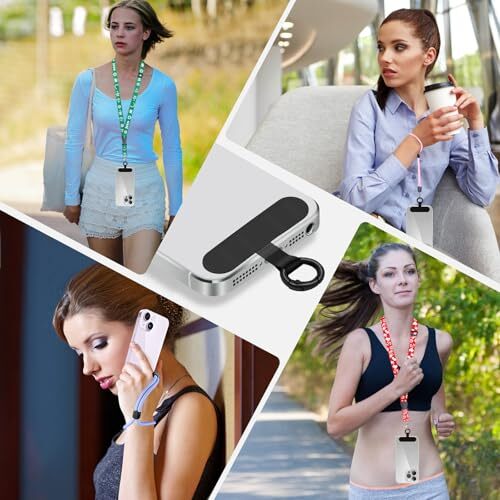 Phone Tether Tab, 2 Pack Cell Phone Lanyard Patch Without Adhesive, Phone Black