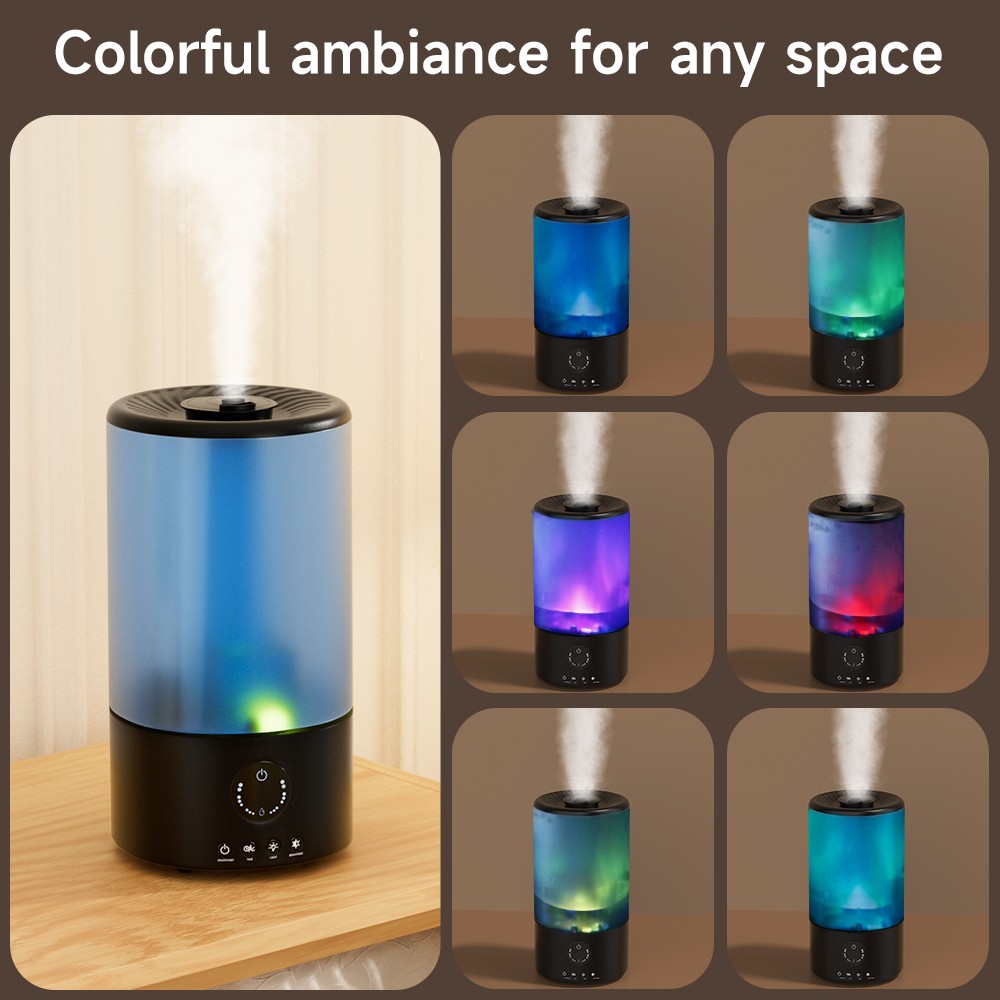 Humidifiers 3.2L with 360° Nozzle and Colorful Gradient Light