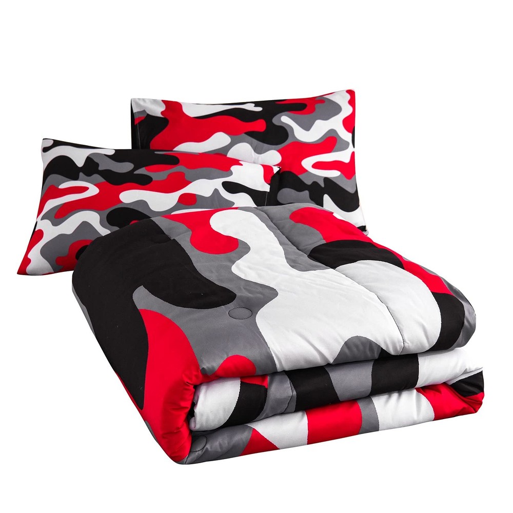 Camouflage Bedding Set, Colorful Pattern Style Comforter Set, 3 PCS Comforter...