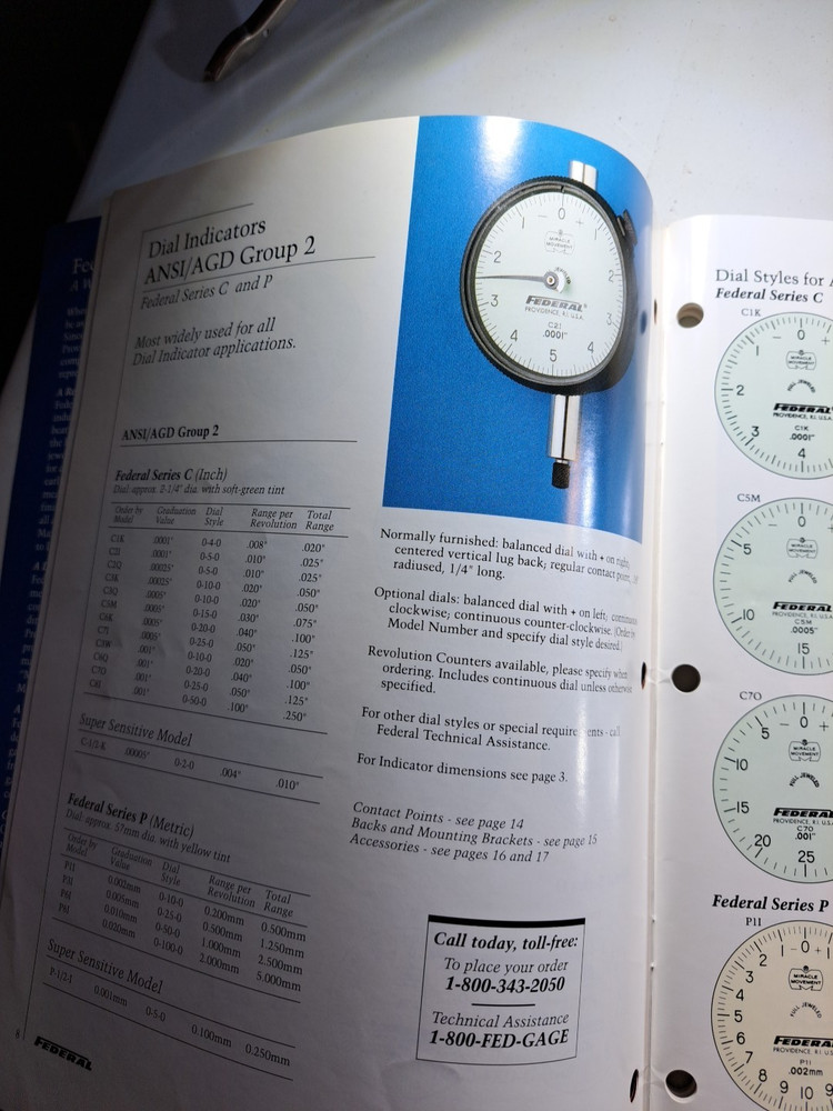 Federal Precision Dimensional Measuring Instruments Gaging Catalog 910 Color