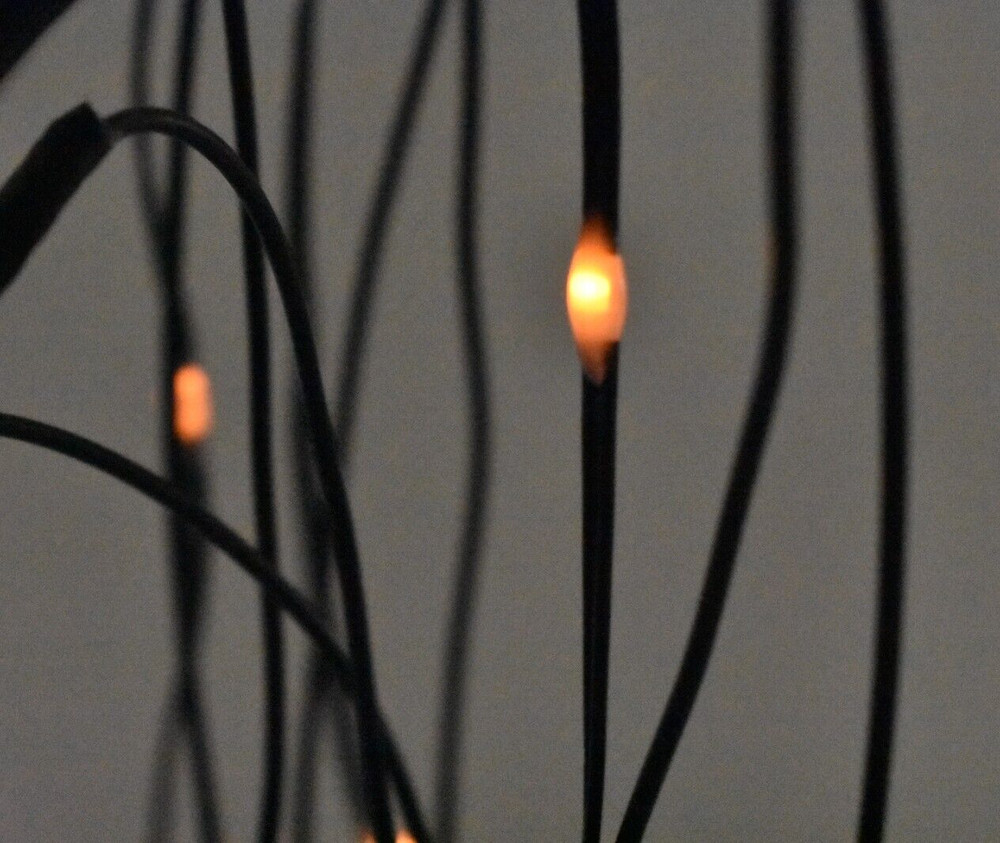 Lit Tree Weeping Willow Drooping 23" Halloween Black Battery Lighted Spooky