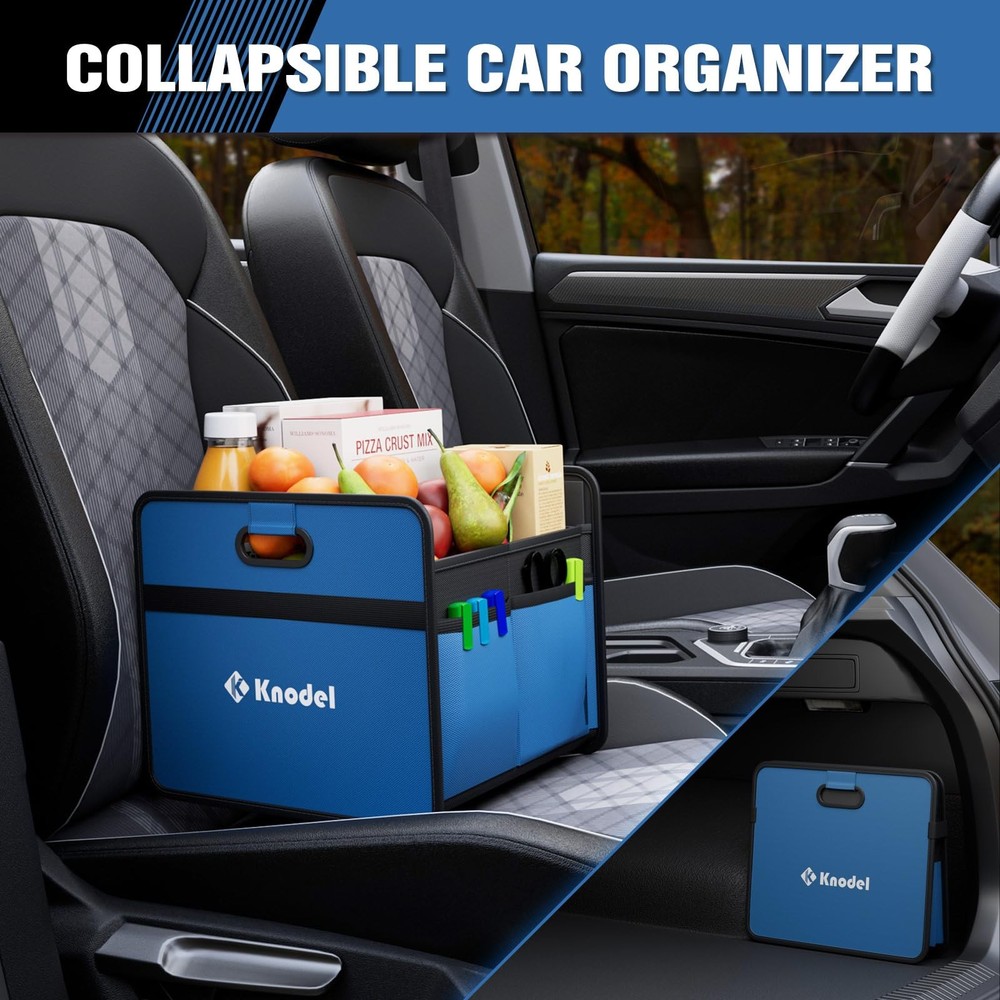 Foldable Car Trunk Organizer with Reinforced Handles Compact Storage Solution