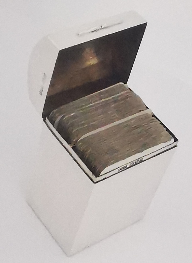 Fine Antique Solid Silver Playing Cards Box - Chester 1908