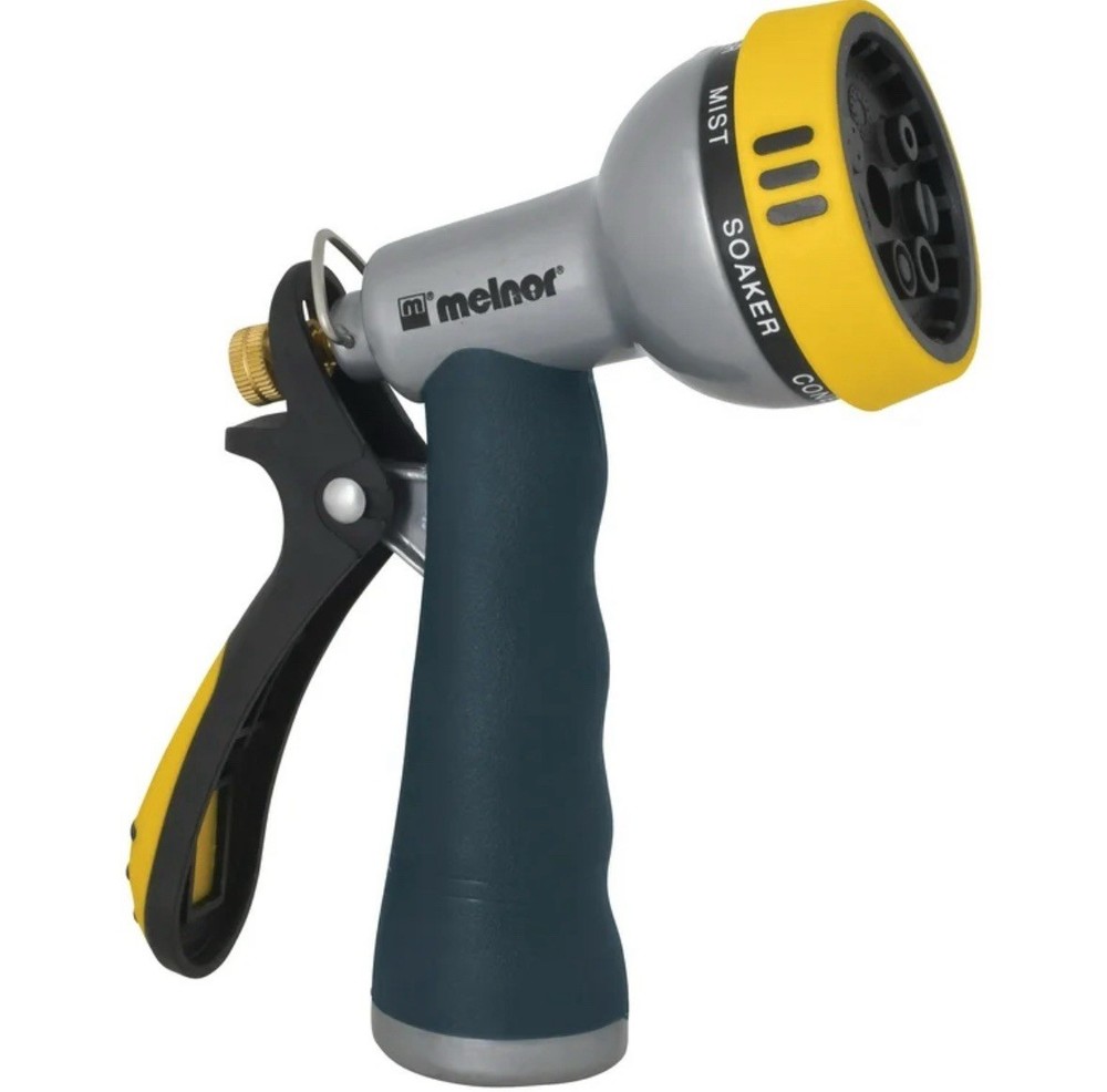 Melnor T131 Spray Watering Nozzle 7-Pattern Adjust Tip Rubber Grip Trigger Lock