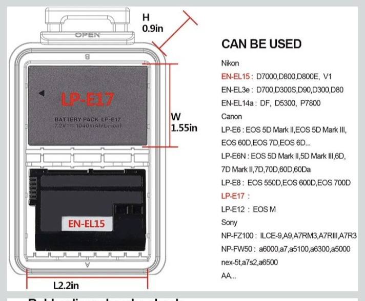 LYNCA Battery/Memory Card Storage Carrier