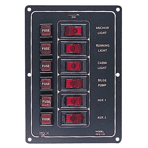 Sea-Dog Aluminum Switch Panel Vertical - 6 422110-1