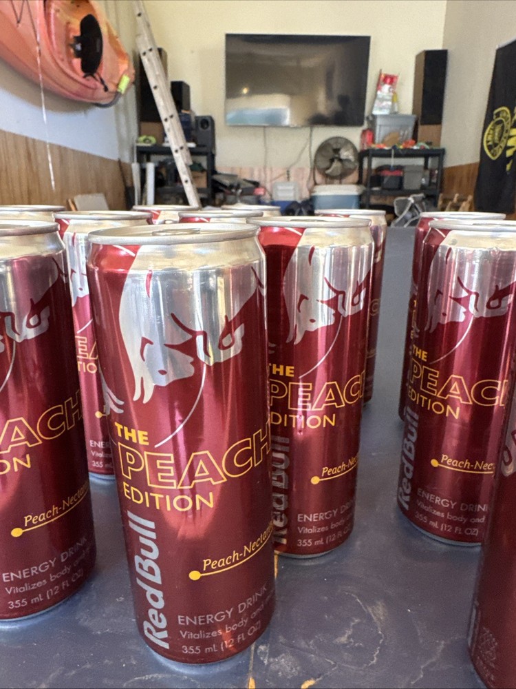 Red Bull peach nectarine 12 ounce cans