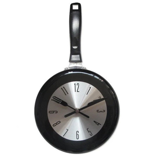 Kitchen Wall Clock | Pan Clock | Living Kitchen Clock | Food Wall Clock