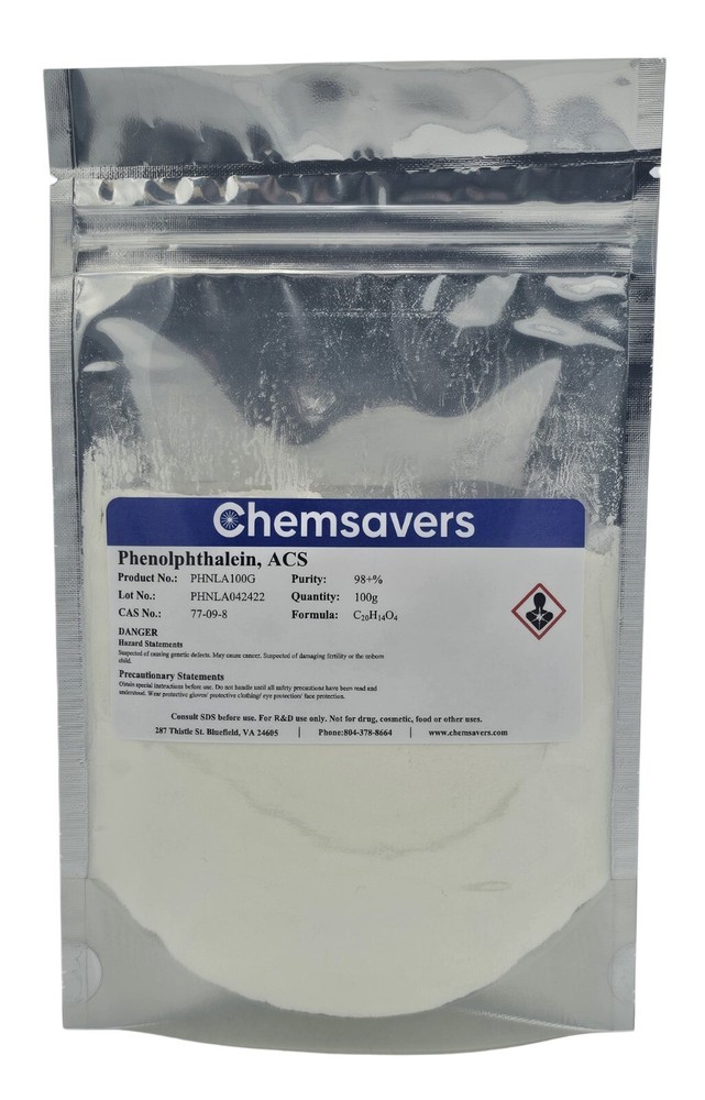 Phenolphthalein, ACS, 98+%, 100g