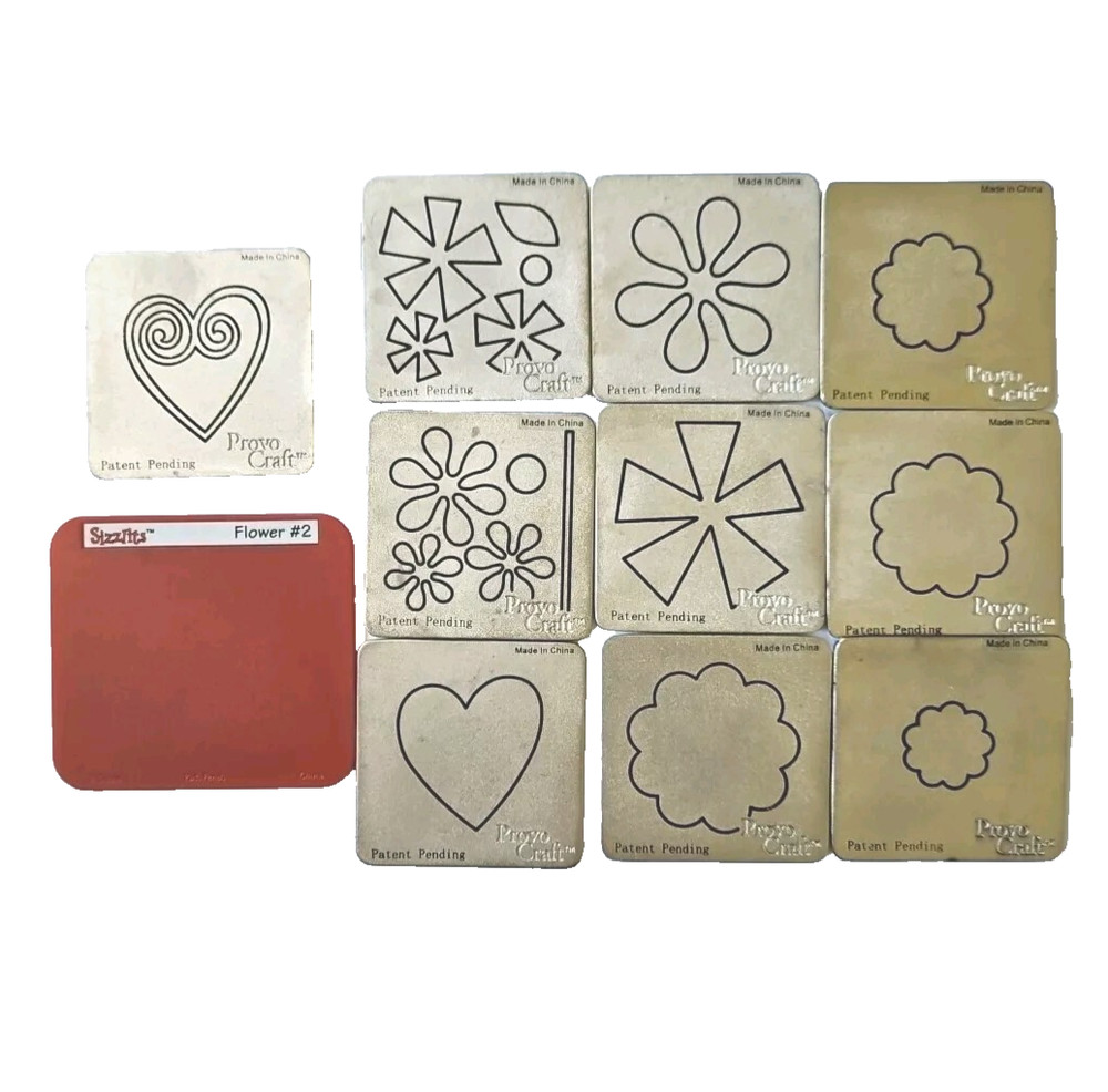 FLOWERS & HEARTS 11 Cutting Dies Cuttlebug Sizzix Provo Craft Layerable THB