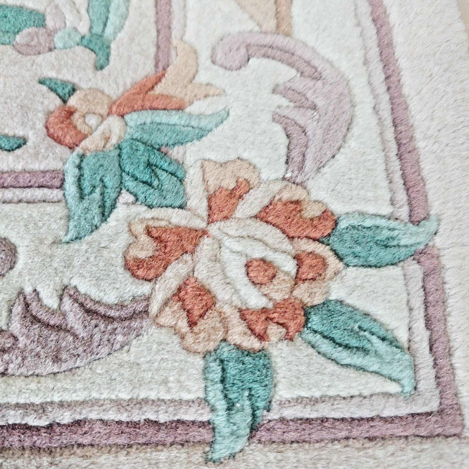 2'3 x 3'6 Chinese Aubusson Medallion Oriental Rug Floor Runner Hand-knotted Wool