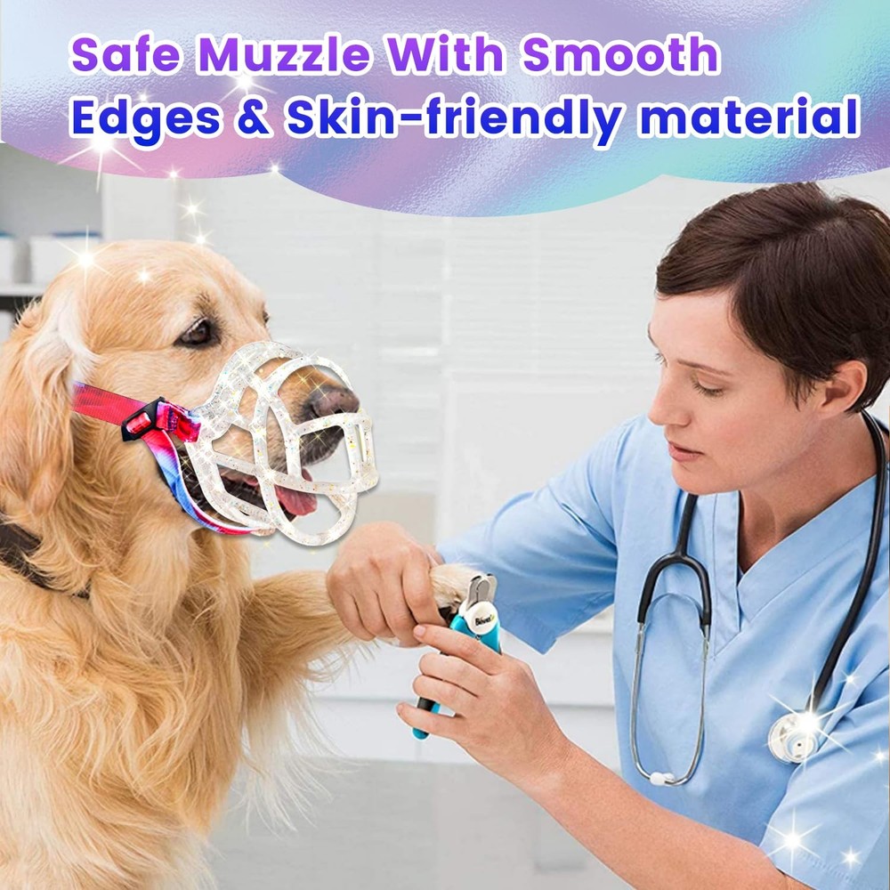 Dog Muzzle Basket Muzzle Anti Biting Chewing Sturdy Lightweight Muzzle Allows...
